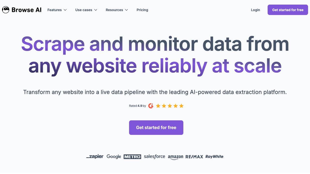 Capture d'écran de Browse AI