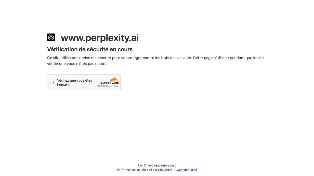 Capture d'écran de Perplexity