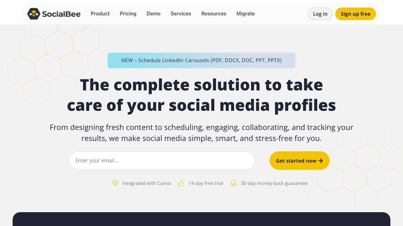 Capture d'écran de SocialBee